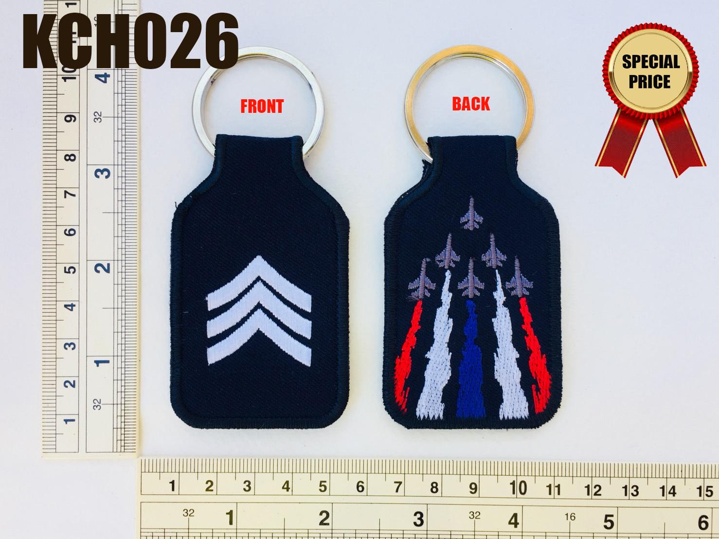 พวงกุญแจ ปัก ยศพันจ่าอากาศเอก ทหารอากาศ RTAF RANK KEY CHAIN ราคาพิเศษมาก ราคาโรงงาน เพื่อใช้ สะสม ของฝาก งานสวย / KCH026 DeeDee2Pakcom