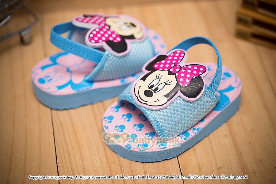 รองเท้าเด็ก รองเท้าแตะสวมรัดส้น Minnie Mouse ลิขสิทธิ์แท้ [ไซส์ 19-22] #BM12-1