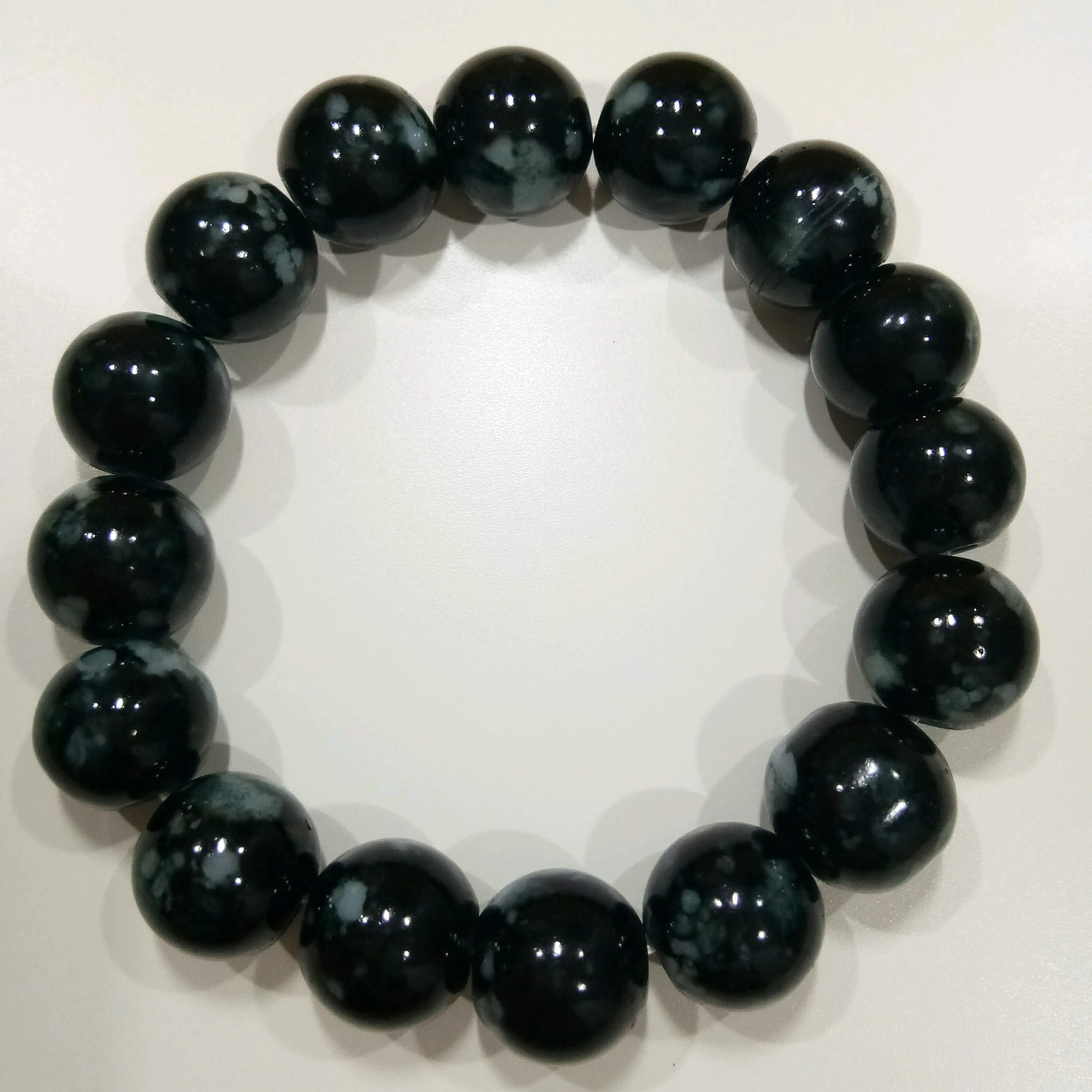 สร้อยข้อมือหินนำโชค Luckystone สร้อยข้อมือ โทนสีแดงโกเมน ส้มโอปอล น้ำเงิน เขียว ดำนิล ม่วง ขาวหยกพม่า ลูกปัดทำจากพลาสติกคล้ายหิน ขนาด 10 มม.