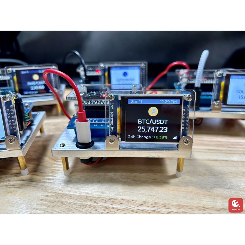 EverOn Bitcoin ticker display จอแสดงราคา Bitcoin / Cryptocurrency แบบ realtime เชื่อมต่อผ่าน WiFi (นาฬิกา Bitcoin Clock)