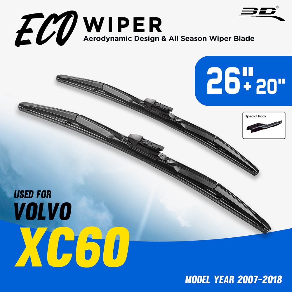 !!สินค้าขายดี!!  ใบปัดน้ำฝน ECO VOLVO S80,XC60,V60 ปี 2007-2018 เฉพาะรุ่น ขนาด 26+20 นิ้ว* ราคาถูก ที่ ปัด น้ำ ฝน ใบ ปัด น้ำ ฝน ที่ ปัด น้ํา ฝน รถยนต์ ก้าน ปัด น้ำ ฝน