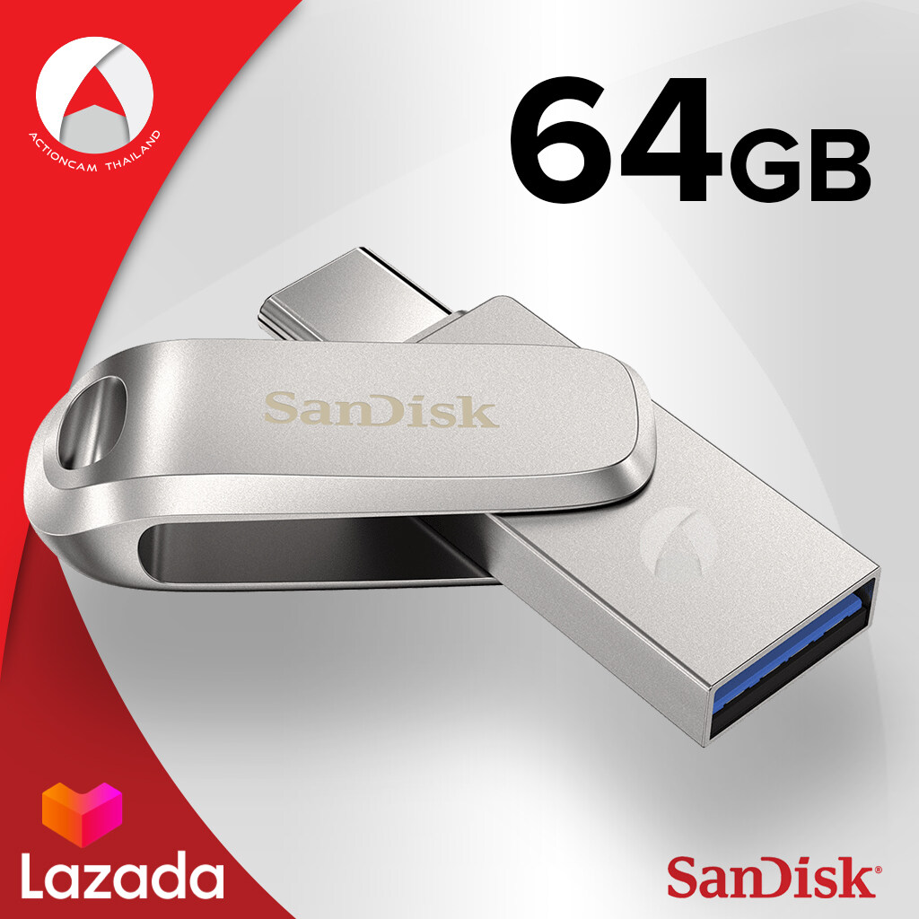 SanDisk Ultra® Dual Drive Luxe USB Type-C 64GB (SDDDC4-064G-G46) แฟลชไดรฟ์ ไดร์ฟ OTG สำหรับ โทรศัพท์ แทปเลท Tablet iPad Pro รับประกัน โดย Synnex 5 ปี