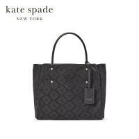 Kate Spade New York กระเป๋าโท้ท/กระเป๋าทรงสี่เหลี่ยมรุ่น Spade Flower Jacquard Medium Everything Tote KK608 001 สีดำ