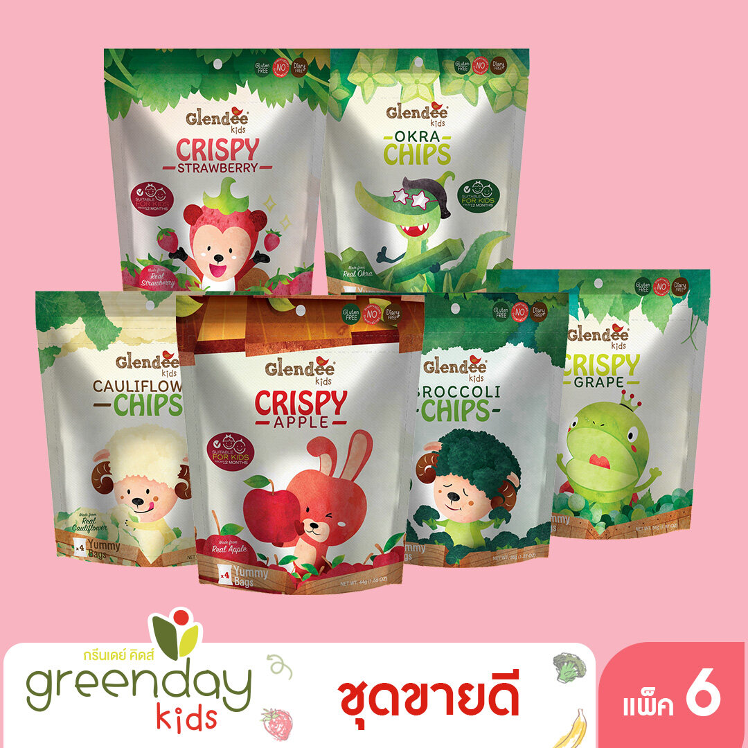 [ชุดขายดี!] Greenday Kid Mixed ชุดผักผลไม้รวมกรอบ รวม 6 ซอง