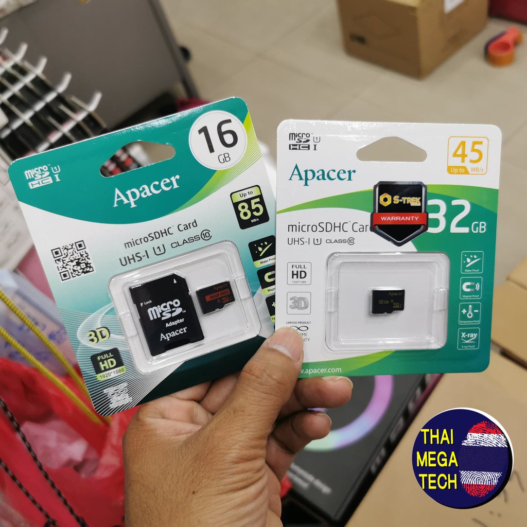 Apacer microSDHC เมมเมอรี่ สำหรับกล้องติดรถยนต์ UHS-I Class10 16GB 32GB ราคา 195 บาท*ส่งฟรี