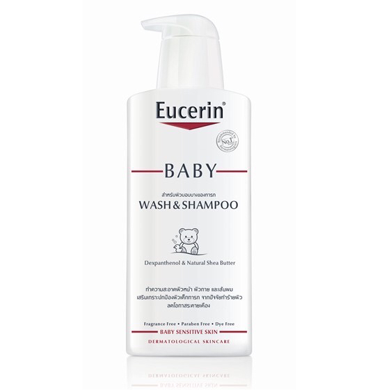 Eucerin Baby wash and Shampoo 400 ml. - ผลิตภัณฑ์ทำความสะอาดผิวหน้า ผิวกาย และเส้นผมของเด็กทารก