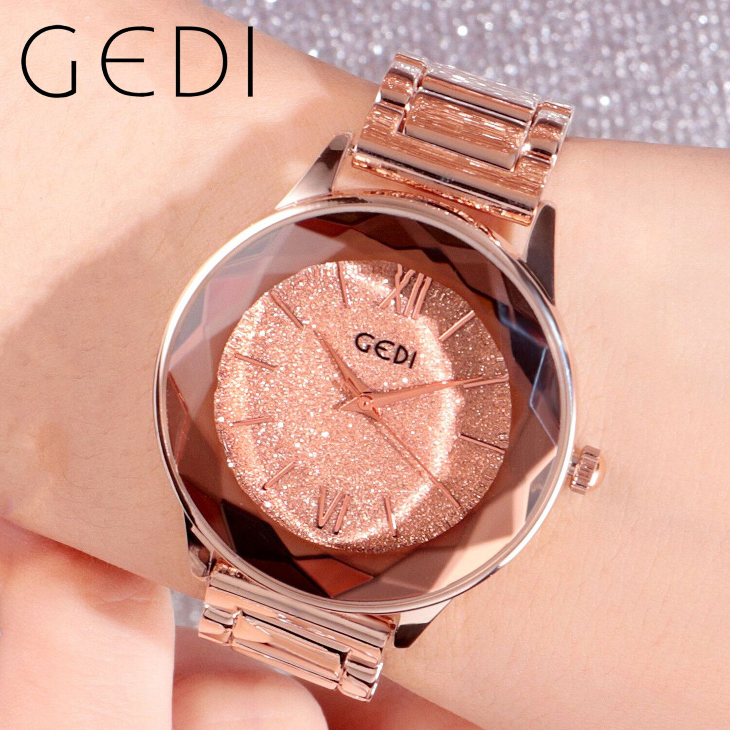 GEDI 81006 มาใหม๊ใหม่  นาฬิกาข้อมือผู้หญิง สายแสตนเลส งามสง่า(มีการชำระเงินเก็บเงินปลายทาง)แท้100% นาฬิกาแฟชั่น