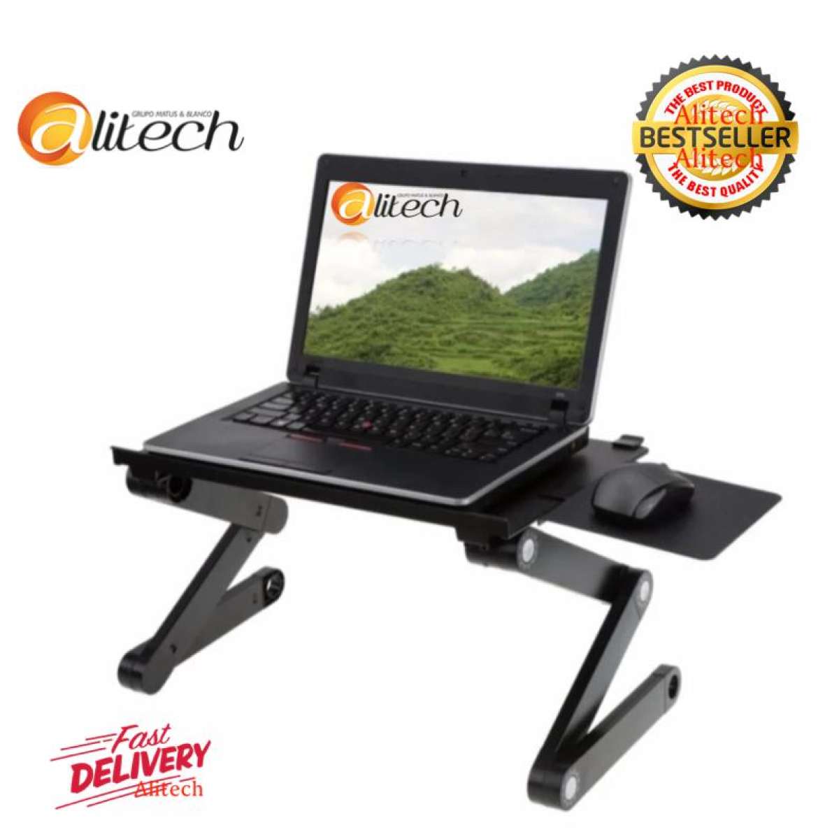 Alitech Moff โต๊ะคอมพิวเตอร์แล็ปท๊อป อเนกประสงค์ Adjustable Laptop Desk for PC Notebook T8 โต๊ะวางโน๊ตบุ๊ค พับได้ ปรับสูงต่ำได้ รุ่น KDO-0006
