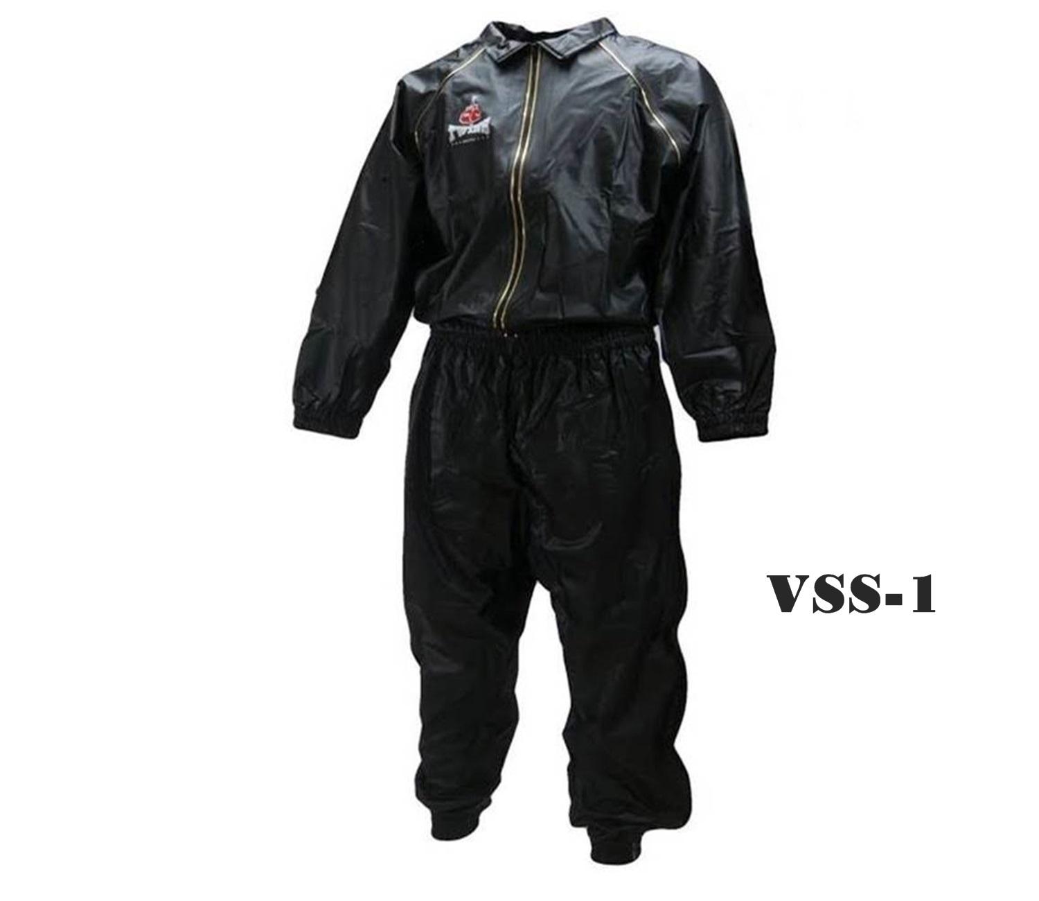 Twins Special Sauna Sweat Suit  VSS-1 Black weight cuts before fights ( S,M,L,XL,XXL) Small size ชุดลดน้ำหนัก ทวินส์ สเปเชี่ยล ซาวน่า  สีดำ ทำจากไวนิล ของเเท้จากโรงงาน