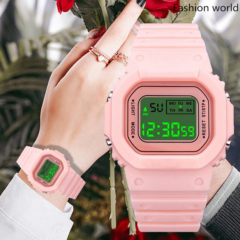 [Fashion world] HONHX นาฬิกาข้อมือ Boy Girl นาฬิกาคู่รัก เรืองแสงครับ ปฏิทิน ดิจิตอลอิเล็กทรอนิกส์ นาฬิกากันน้ำผญ