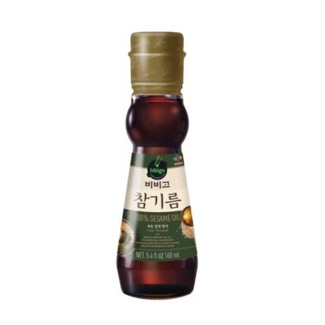 น้ำมันงา น้ำมันงาคั่ว เกาหลี 100% cj bibigo pure sesame oil 160ml 참기름