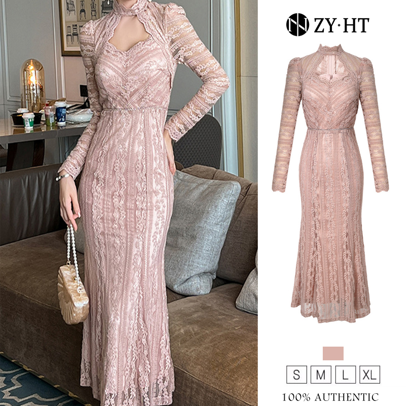 ZY.HT EraVogue เดรสผู้หญิง เดรสสีชมพู เดรสแขนยาว เดรสหางปลา เดรสทำงาน เดรสลูกไม้ เดรสไฮโซ เดรสออกงาน เดรสไปงานแต่ง เดรสฝรั่งเศส 20939 ราคา 1,555 บาท*ส่งฟรี