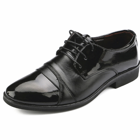 ล่าสุดโปรโมชั่นราคาถูกรองเท้าหนังสุภาพบุรุษ 100%หนังแท้(สีดำ) รุ่น Men's Leather Shoes Formal Business Wear Shoes