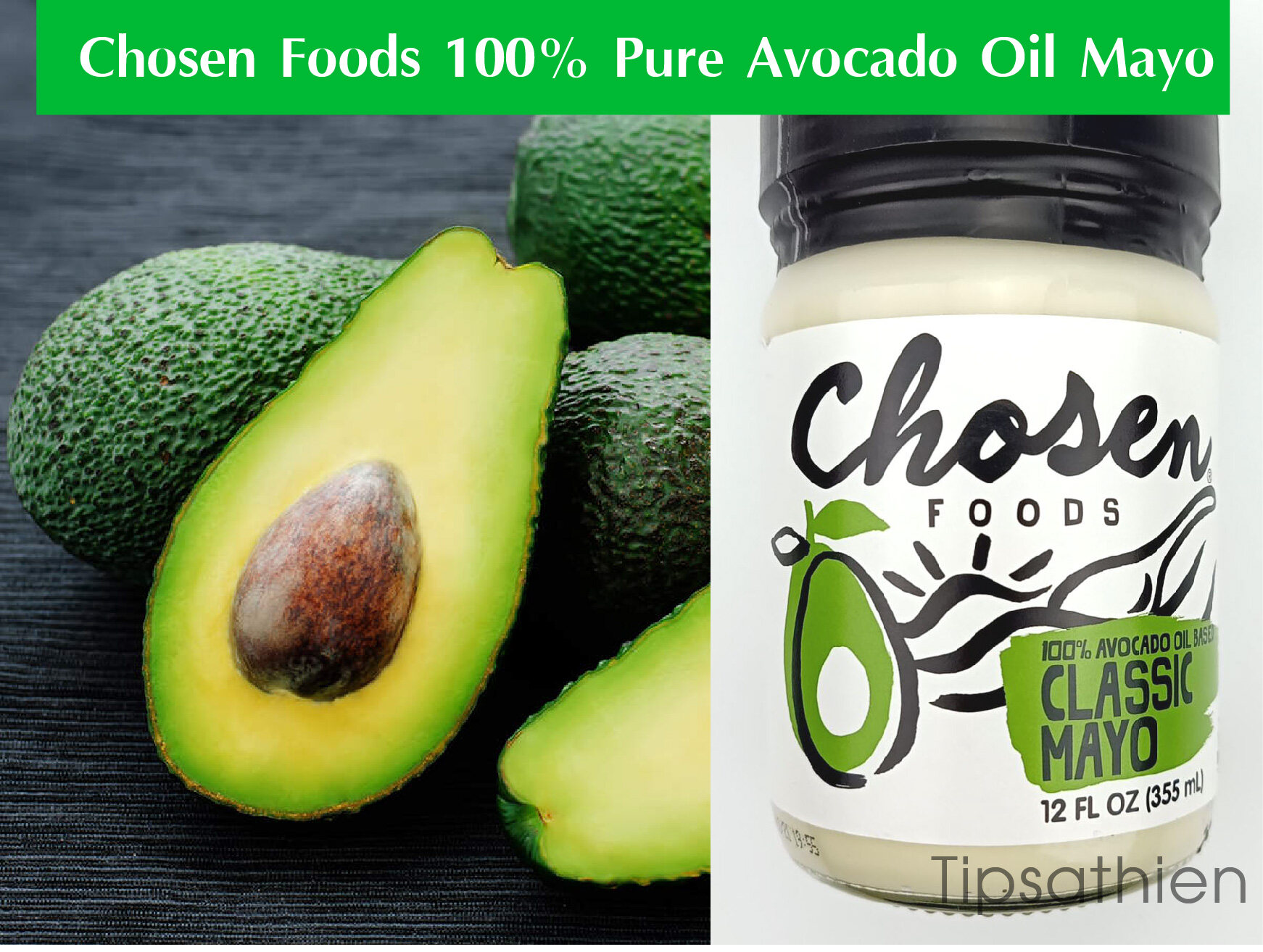 Chosen Foods , MAYO,น้ำสลัด มาโย น้ำมันอะโวคาโด , 355 ml , MAYO Avocado oil Chosen foods. 100% Pure Avocado Oil มายองเนส เพื่อสุขภาพจาก น้ำมันอโวคาโด 100%PURE AVOCADO OIL MAYO