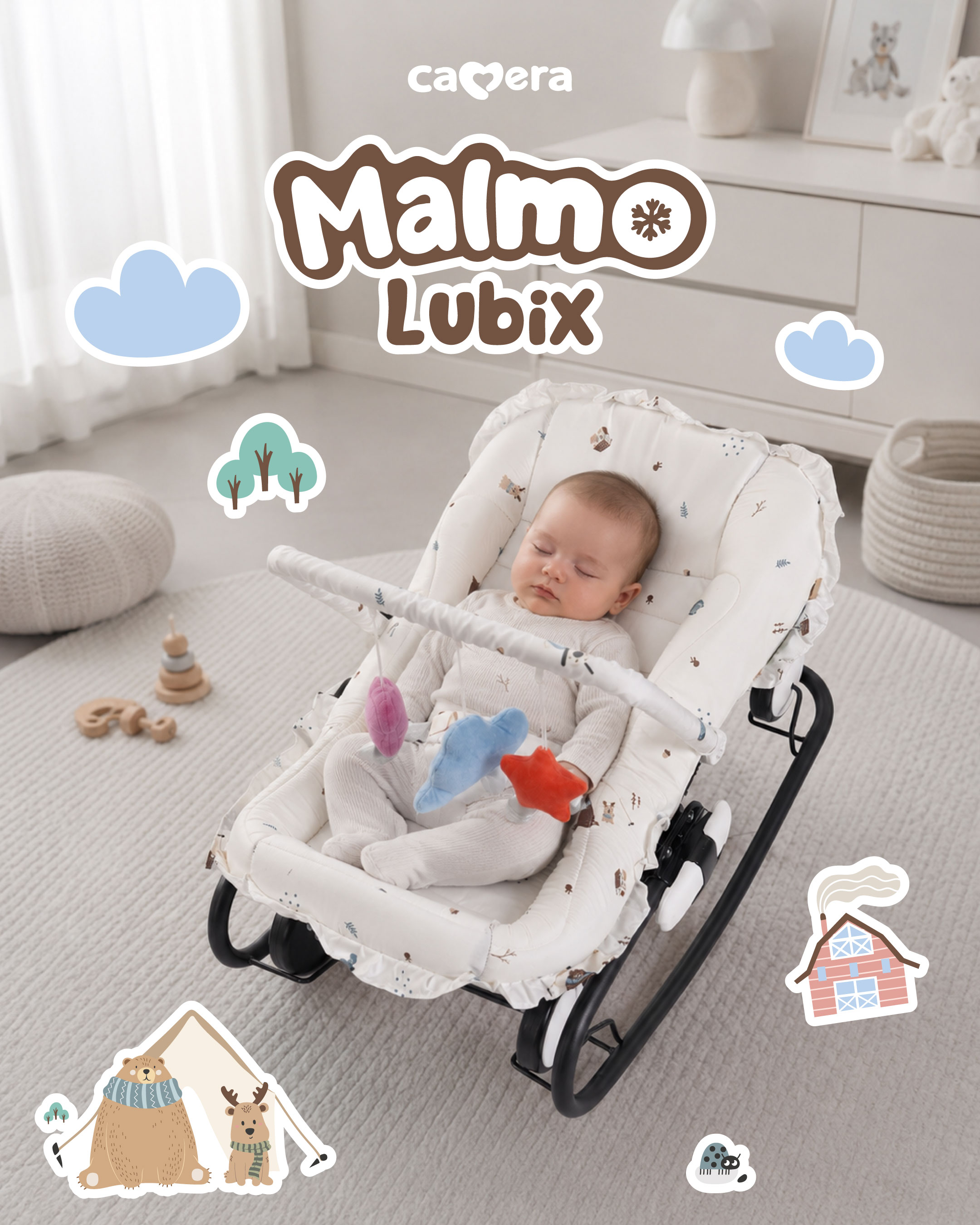 CAMERA | เปลโยก MALMO LUBIX | มาพร้อมมุ้งกันยุง กันแมลง ไกวได้ เข็นหน้าหลัง ช่วยให้เด็กหลับง่ายขึ้น