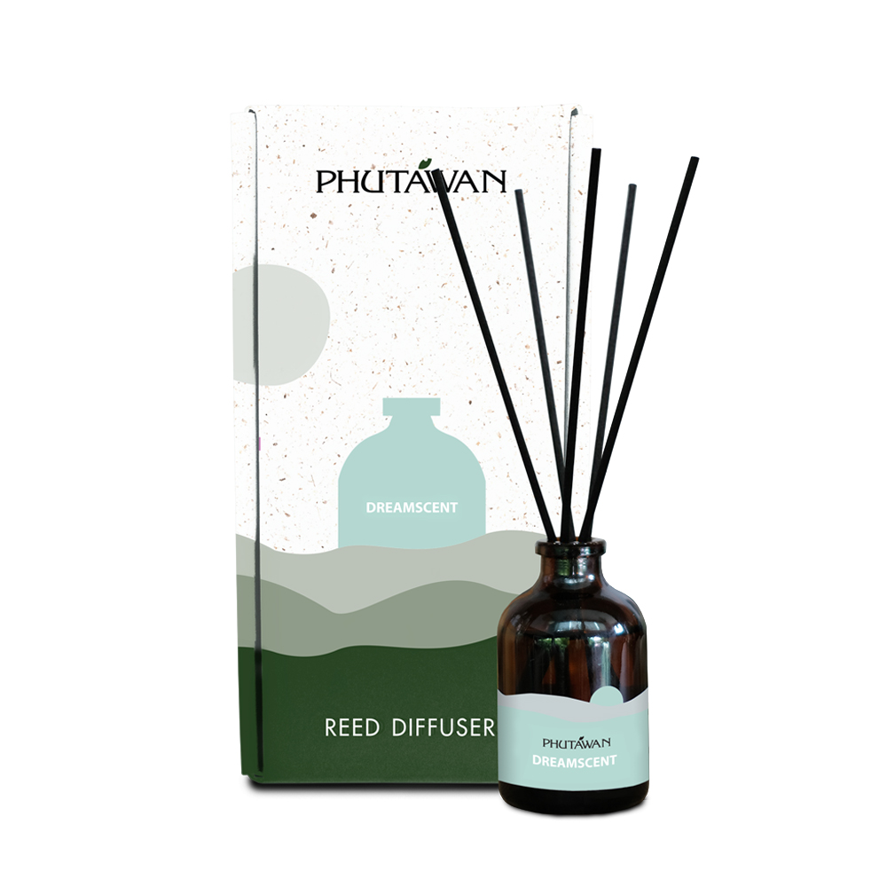 Phutawan Reed Diffuser ภูตะวัน ก้านไม้หอมปรับอากาศขนาด100 ml ใช้งานได้ประมาณ 2 เดือน (แบบรวมทุกกลิ่น)