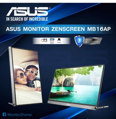[ผ่อน0%] Asus Zenscreen Go MB16AP 15.6" Full HD Portable Monitor IPS Built-in Battery Eye Care USB Type-C W/Foldable Smart Case