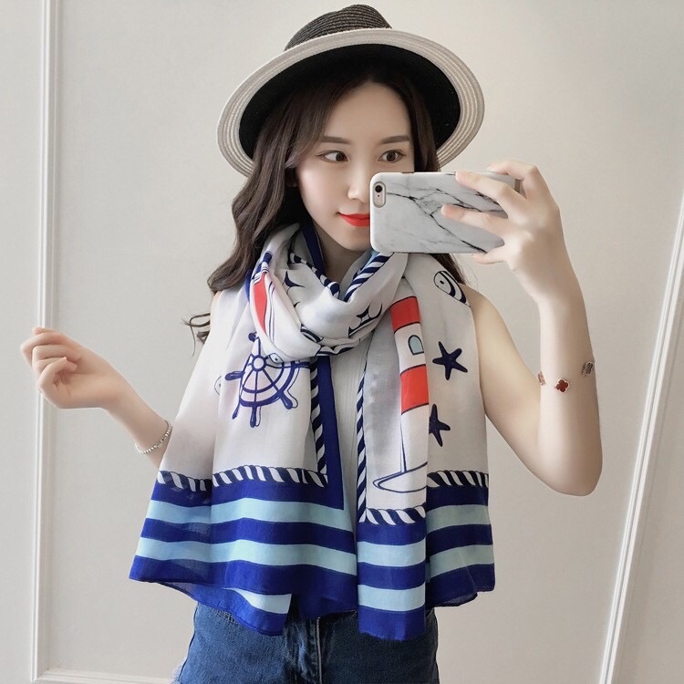 ผ้าพันคอ scarf&shawl scarvesผ้าคลุมไหล่ สไตล์โบฮีเมียน #ผ้าหนา กันแด51-80ด กันลม