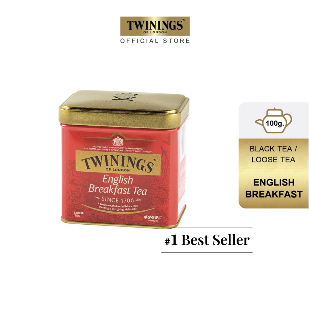 ทไวนิงส์ ชาสีอำพันสว่าง อิงลิช เบรกฟาสต์ ชนิดผง 100 กรัม Twinings English Breakfast Loose Tea 100 g ราคา 289 บาท*ส่งฟรี