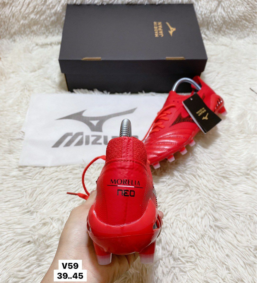 รองเท้าเตะบอล Mizuno งาน made in Japan มีกล่องรองเท้าถุงผ้า รับประกัน ตรงปก 100%
