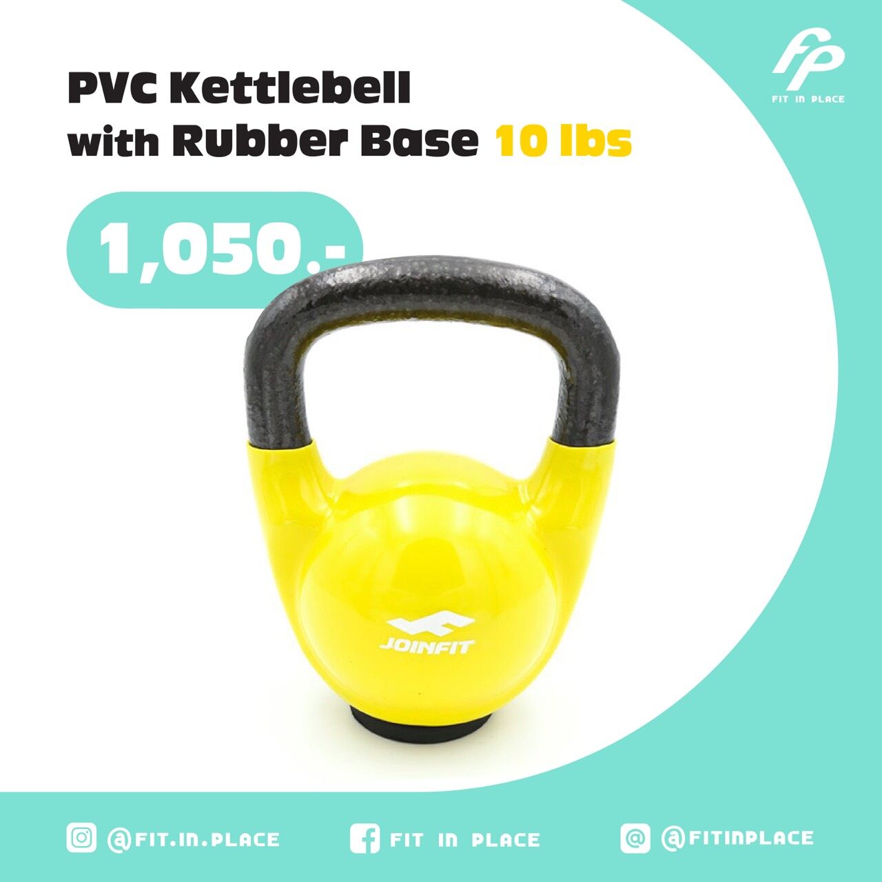 Fit in Place - Joinfit PVC Kettlebell With Rubber Base 10lbs