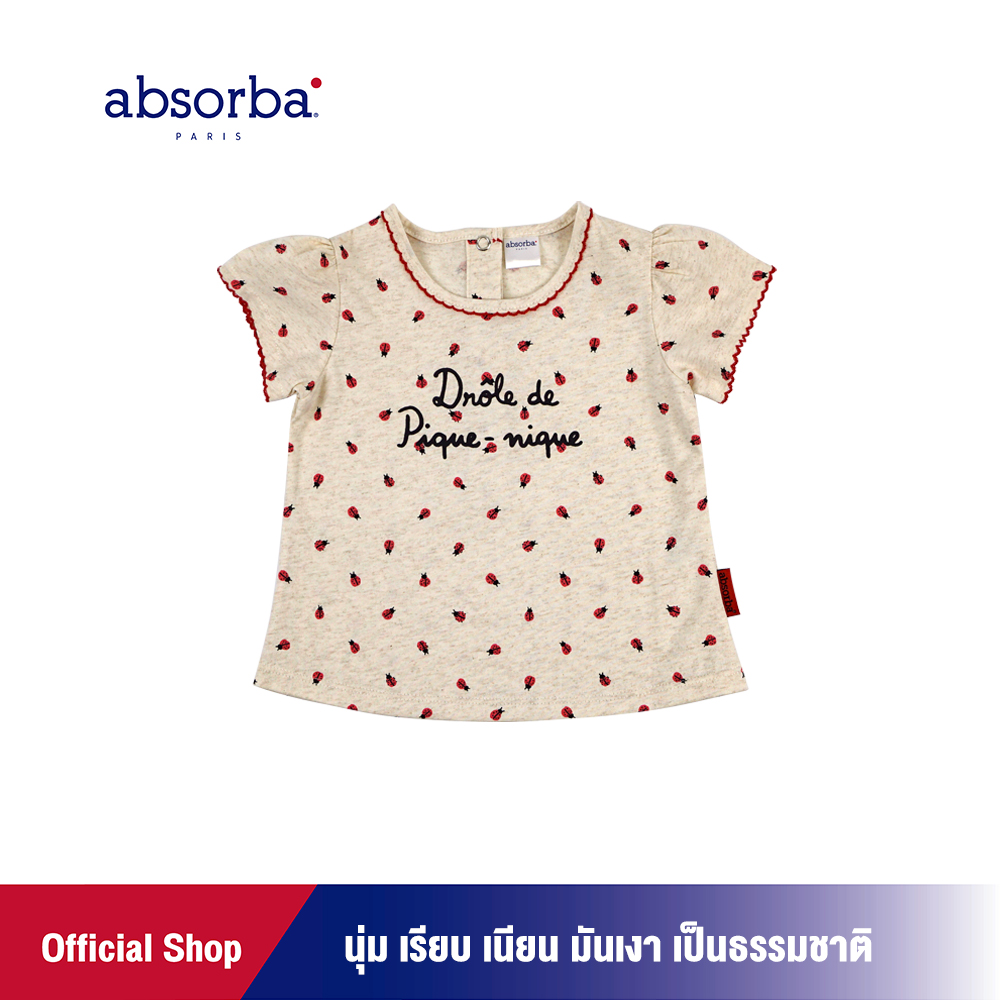 absorba(แอ็บซอร์บา)เสื้อยืดเด็กหญิง คอลเลคชั่น JARDIN สำหรับเด็กอายุ 6 เดือน - 2 ปี แพ็ค 1 ชิ้น- R1I2006FA