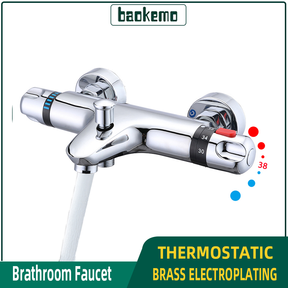 baokemoห้องน้ําอุณหภูมิห้องน้ําก๊อกน้ำห้องน้ําร้อนและเย็นผสมวาล์วอ่างอาบน้ําก๊อกน้ำอุณหภูมิฝักบัวอาบน้ําชุด ราคา 1,124 บาท*ส่งฟรี