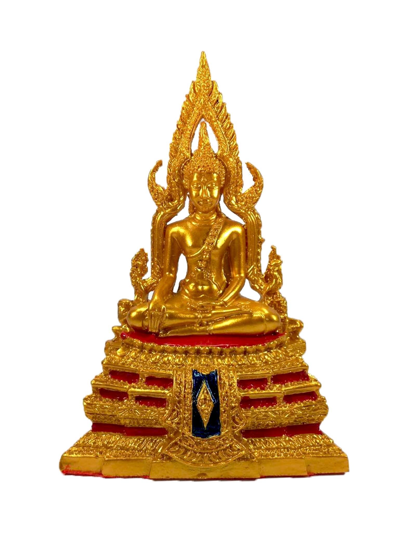พระพุทธชินราช หน้าตัก 2 นิ้ว ฐาน 3 นิ้ว สูง 5 นิ้ว เนื้อไฟเบอร์กลาส พ่นทอง