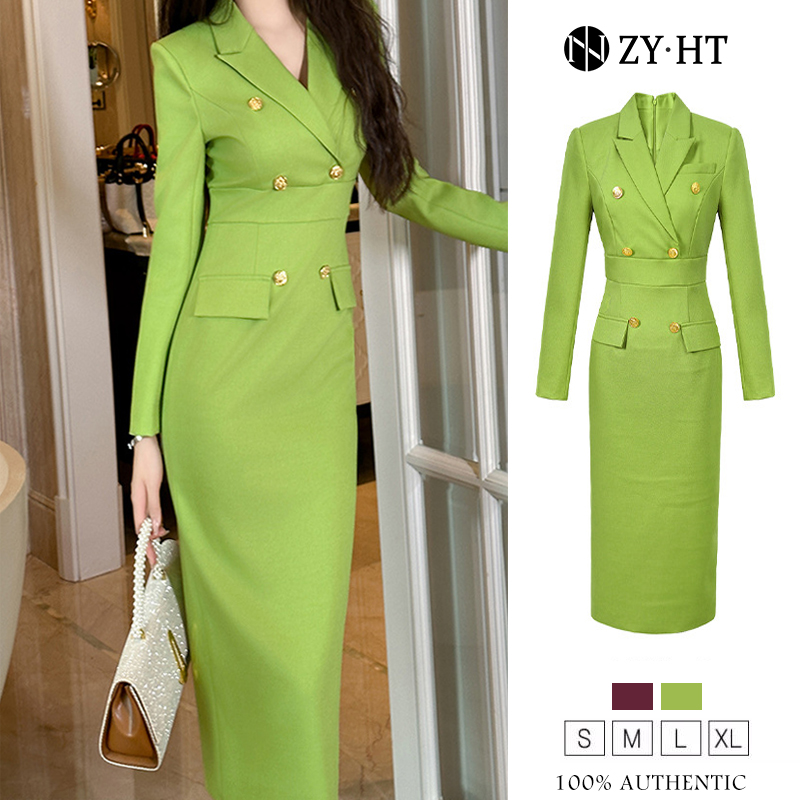 ZY.HT EraVogue เดรสผู้หญิง เดรสสีม่วง สีเขียว เดรสแขนยาว เดรสเสื้อสูท เดรสทำงาน เดรสไฮโซ เดรสออกงาน เดรสฝรั่งเศส 50562 ราคา 1,700 บาท*ส่งฟรี