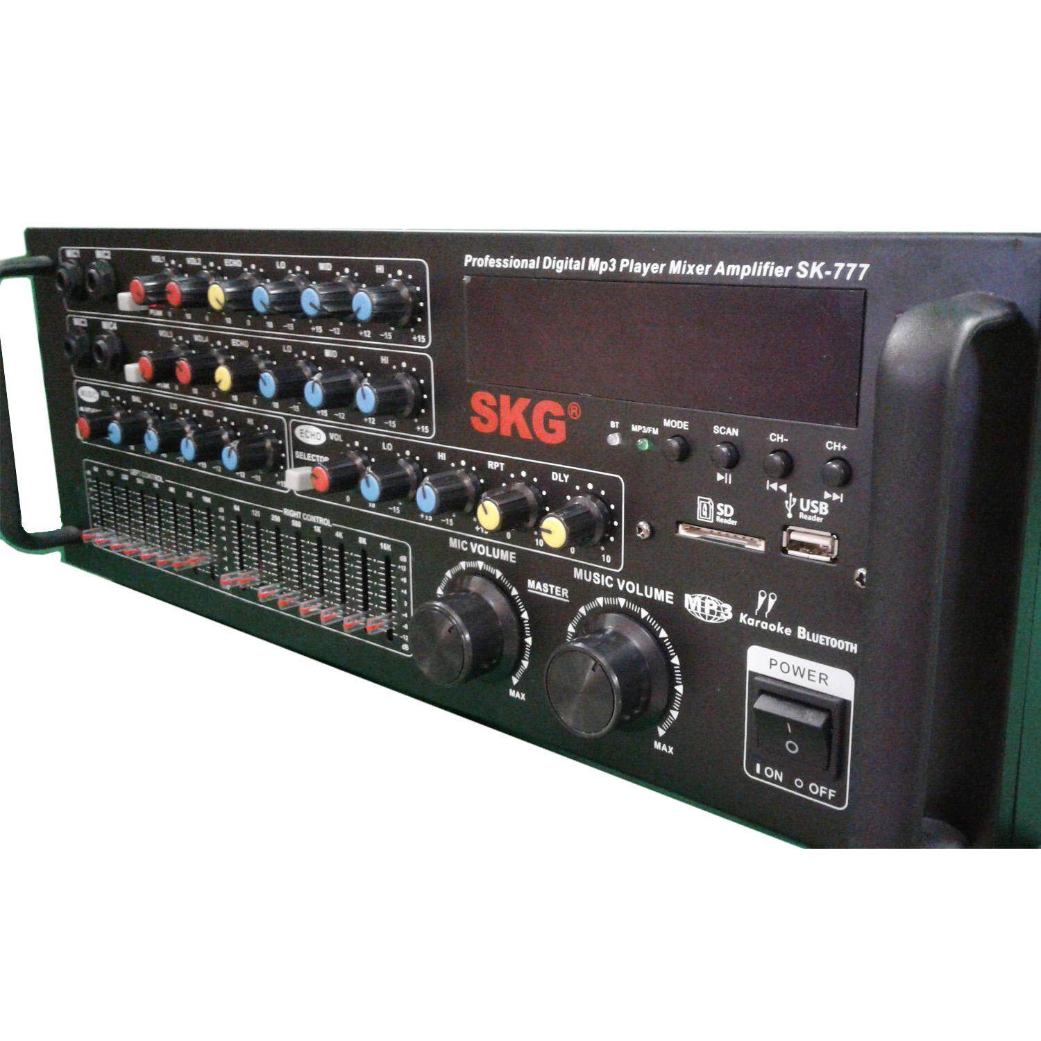 แอมป์ขยายเสียง power amplifier SKG เครื่องแอมป์ขยาย Bluetooth USB 5000w P.M.P.O รุ่น SK-777