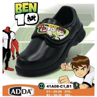 ADDA รองเท้านักเรียน รองเท้าอนุบาลชาย รองเท้านักเรียนชาย สีดำ BEN10 ADDA รุ่น 41A08-C1,B1 ของแท้ (ค่าส่งถูก)