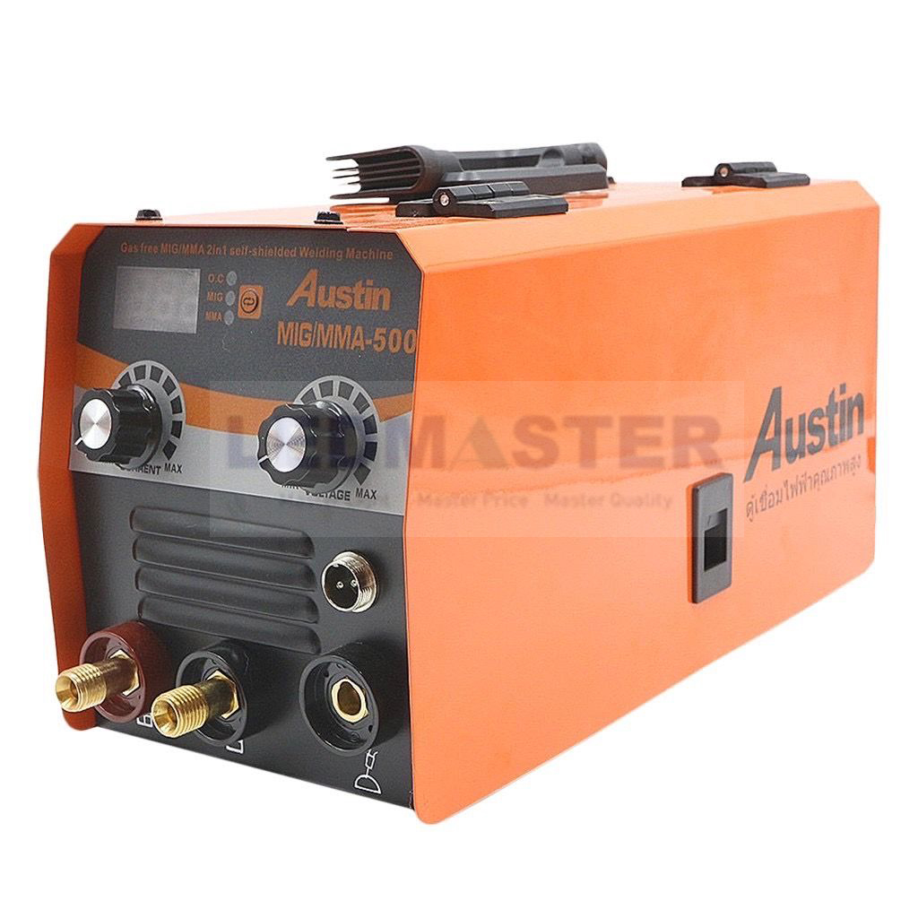 ราคาโละสต็อค ตู้เชื่อม 2 ระบบ austin mig 500 + ลวดฟลักซ์คอร์เชื่อมได้โดยไม่ต้องใช้แก๊ส ไฟแรง คงที่เสถียร เชื่อมนิ่ม เชื่อมได้เรียบสวยใช้ง่ายที่สุด สำหรับมือใหม่ เสียบปลั๊กไฟบ้านเชื่อมได้ทันที