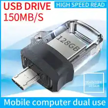 ภาพขนาดย่อของสินค้าOriginal Brand Ultra Dual Drive m3.0 128GB/64GB/32GB OTG Flash Drive for Android Smartphone Tablet Sanddis Memory