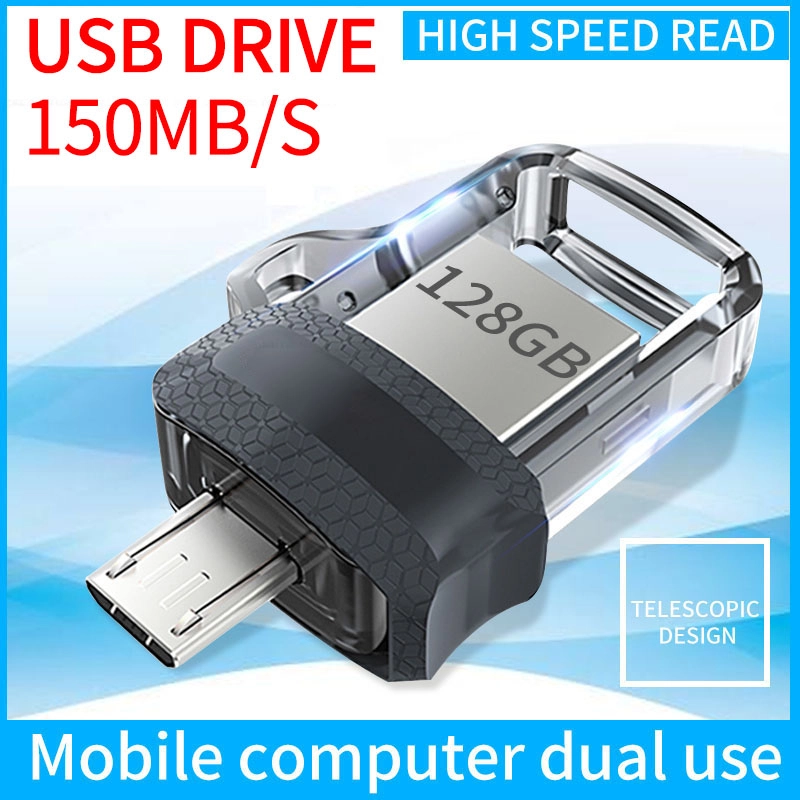 ภาพหน้าปกสินค้าOriginal Brand Ultra Dual Drive m3.0 128GB/64GB/32GB OTG Flash Drive for Android Smartphone Tablet Sanddis Memory
