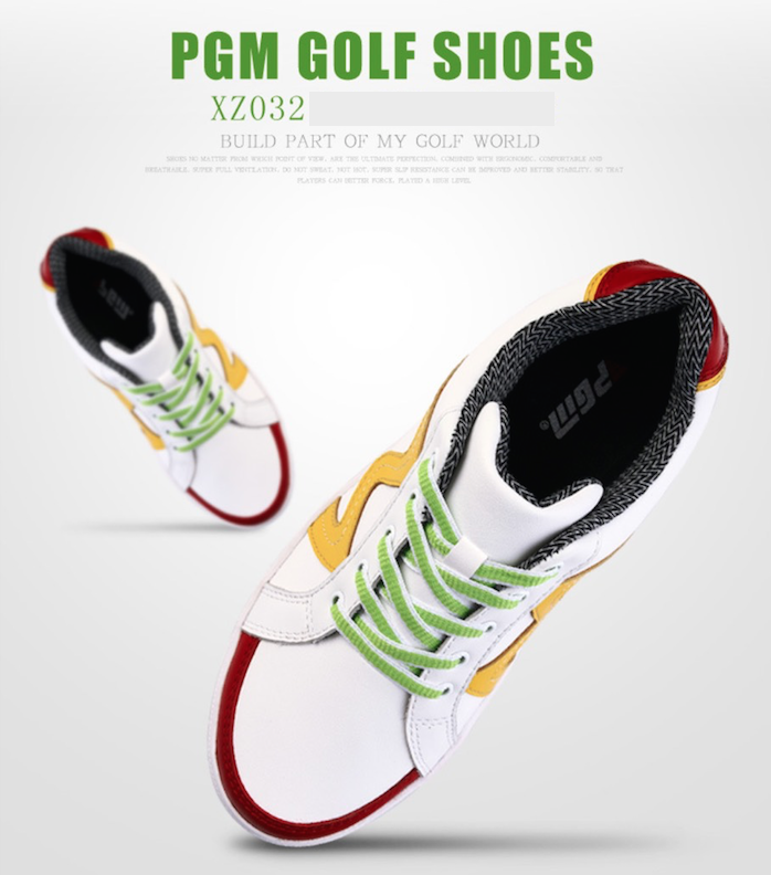 รองเท้ากอล์ฟ PGM M Style สีแดง/สีเหลือง/สีชมพู Exceed  รุ่น XZ032