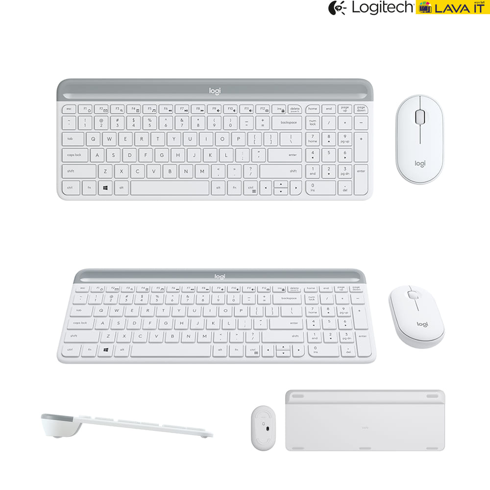 Logitech MK470 SLIM WIRELESS COMBO KEYBOARD&MOUSE ชุดคีย์บอร์ดและเมาส์ไร้สายขนาดเล็กพกพาสะดวกปุ่มไร้เสียง แป้นไทย/อังกฤษ