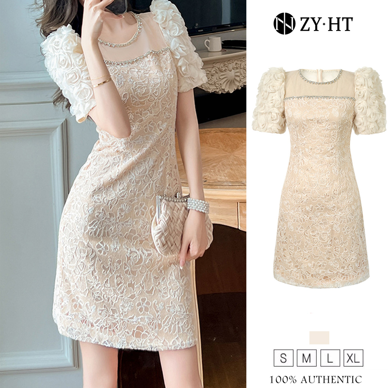 ZY.HT EraVogue เดรสผู้หญิง เดรสสีครีม เดรสลูกไม้ เดรสแขนพอง เดรสไฮโซ เดรสออกงาน เดรสไปงานแต่ง เดรสเซ็กซี่ เดรสฝรั่งเศส 50385 ราคา 1,578 บาท*ส่งฟรี