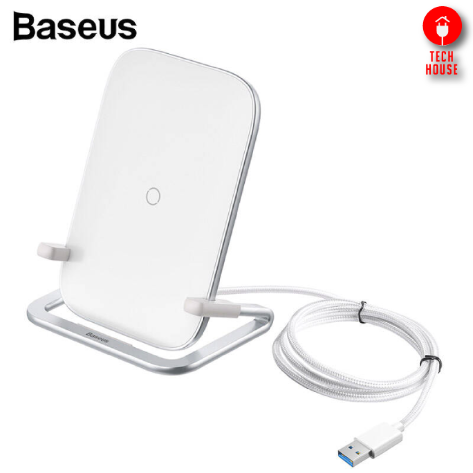 แท่นชาร์จไร้สาย รองรับชาร์จเร็ว BASEUS Wireless 15W Fast Charger Pad Desktop Phone Holder Stand for iPhone Samsung Huawei Xiaomi Etc.[CE Certificated]