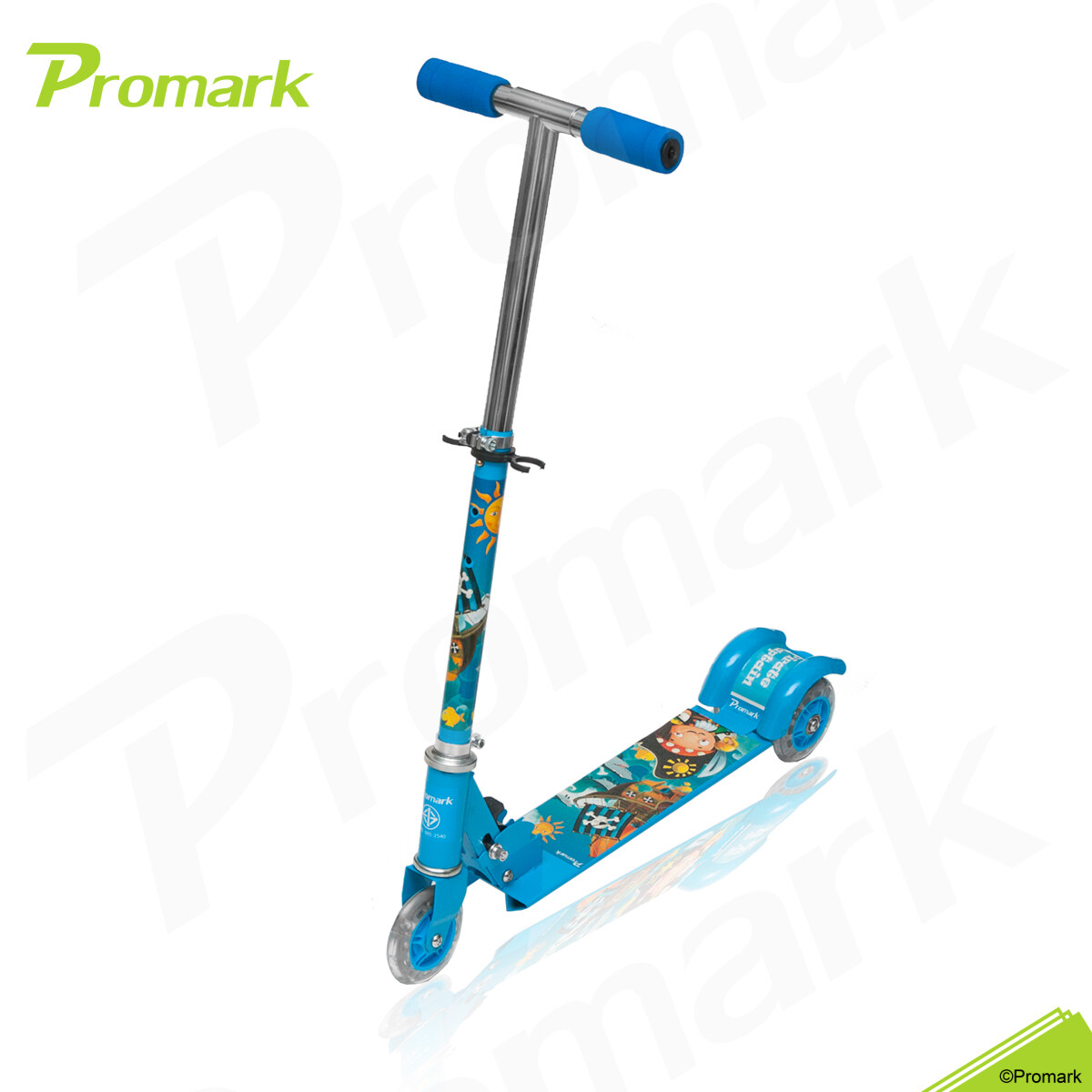 Promark Original สกู๊ตเตอร์ 3 ล้อ ดีไซน์ยุโรป ABEC-5 พื้นเหยียบกระดาษทราย พับเก็บได้สำหรับเด็กอายุ 3-6 ปี ของเล่น Unicorn and Dinosaur Cartoon Scooter 3 Wheels for kids 0317D