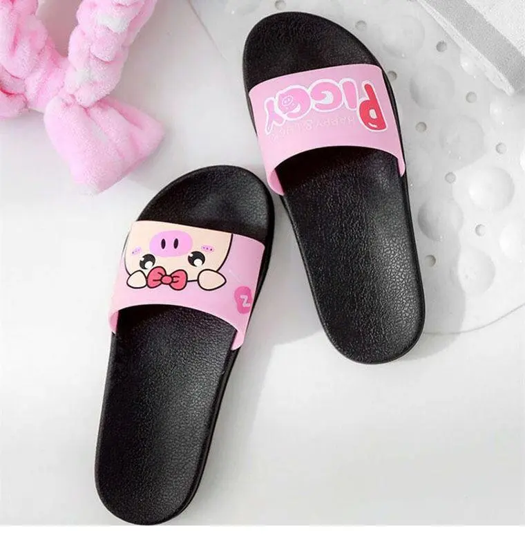 รองเท้าแตะผู้หญิง PIGGY Bow  รองเท้าแตะยางพื้นนุ่มใส่สบาย （ถ้าลูกค้าเท้ายาวหรืออวบให้เพิ่มขนาด 1 ไซต์ค่ะ）