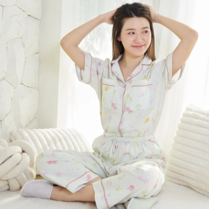 สินค้า SliptoSleep - Orchid Pants set ชุดนอนโนบรา_Inflowerlesson Thai Designer