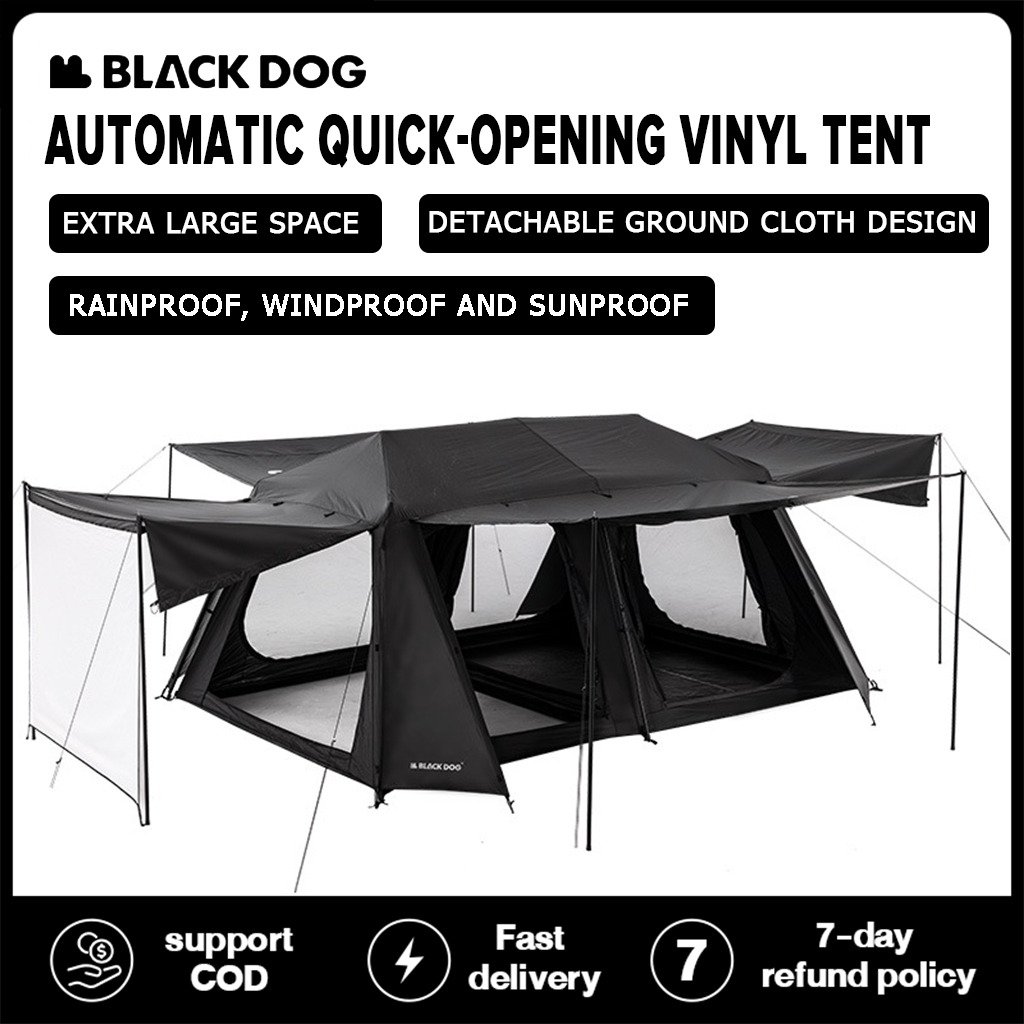 BlackDog สองห้องอัตโนมัติเปิดอย่างรวดเร็วประเภทเต็นท์ไวนิลตั้งแคมป์กลางแจ้งพับฝนและป้องกันแสงแดดแบบพกพา ราคา 15,999 บาท*ส่งฟรี