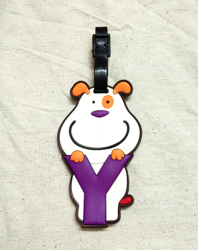 Y Luggage Tag ป้ายติดกระเป๋าเดินทาง ป้ายห้อยกระเป๋านักเรียน ลายสัตว์น่ารักพร้อมตัวอักษรภาษาอังกฤษ ด้านหลังเขียนชื่อที่อยู่เบอร์โทรได้