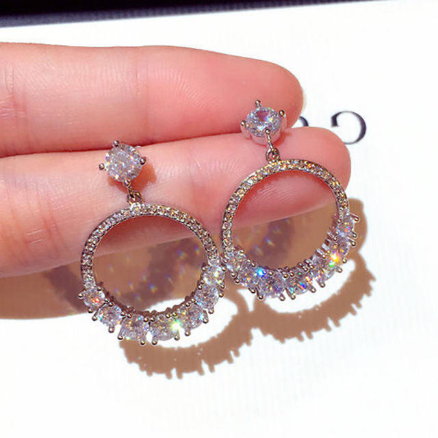 Fashion earrings ต่างหูเงินแท้ ต่างหู วงกลม ต่างหูเงินแท้925 ต่าหู100%(สินค้าพร้อมส่ง)