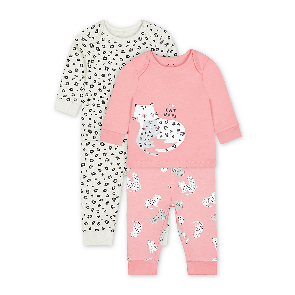ชุดนอนเด็กผู้หญิง mothercare little leopard pyjamas - 2 pack VD621