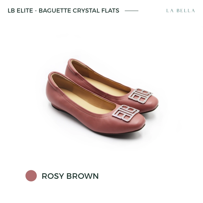 ภาพหน้าปกสินค้าLA BELLA รุ่น LB ELITE BAGUETTE CRYSTAL - ROSY BROWN จากร้าน La Bella Soft Shoes บน Lazada