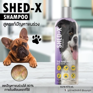 สินค้า แชมพูหมา แชมพูสุนัข SHED-X Shampoo สูตรแก้ปัญหาขนร่วง ลดปัญหาขนร่วงได้ 80% ภายในเดือนแรกที่ใช้ ขนาด 473 ml โดย Yes Pet Shop