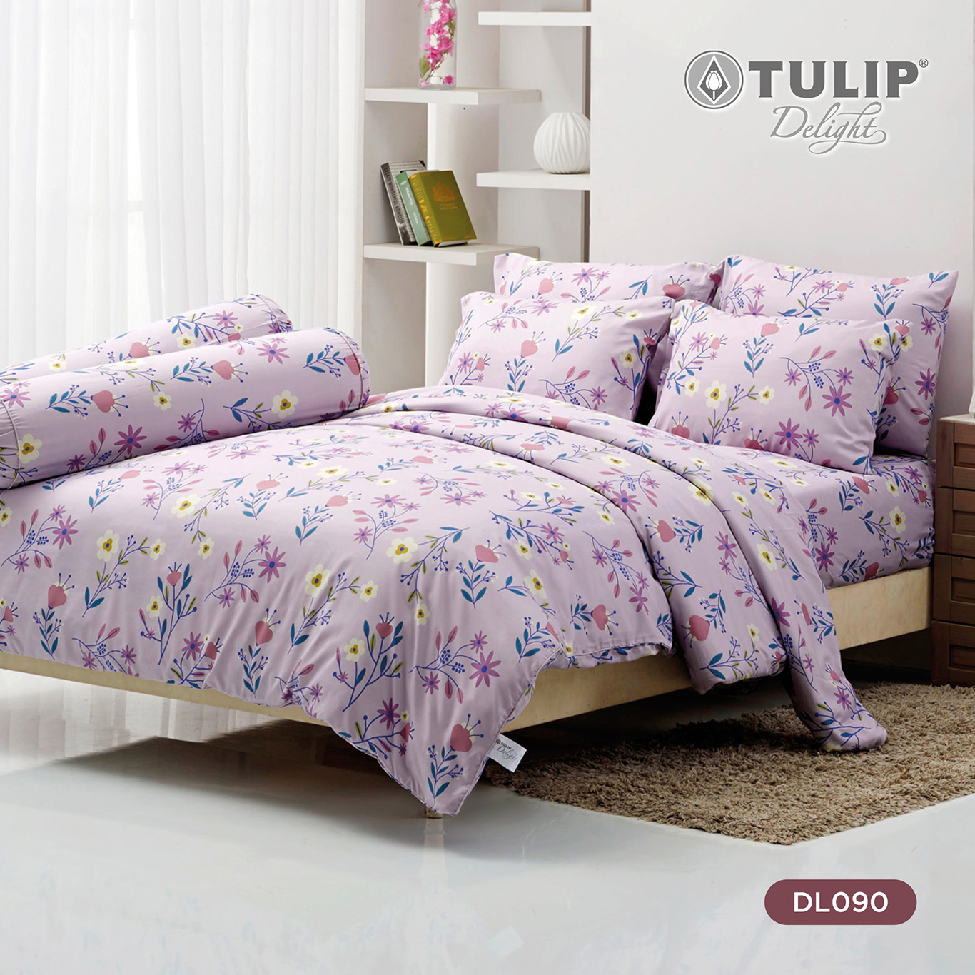 (ส่งฟรี) TULIP Delight พิมพ์ลาย DL090 ลายดอกไม้โทนละมุน ชุดผ้าปูที่นอน ผ้าปูที่นอน ผ้าห่มนวม พิมพ์ลายสวยงาม สัมผัสนุ่ม ราคา 590 บาท*ส่งฟรี