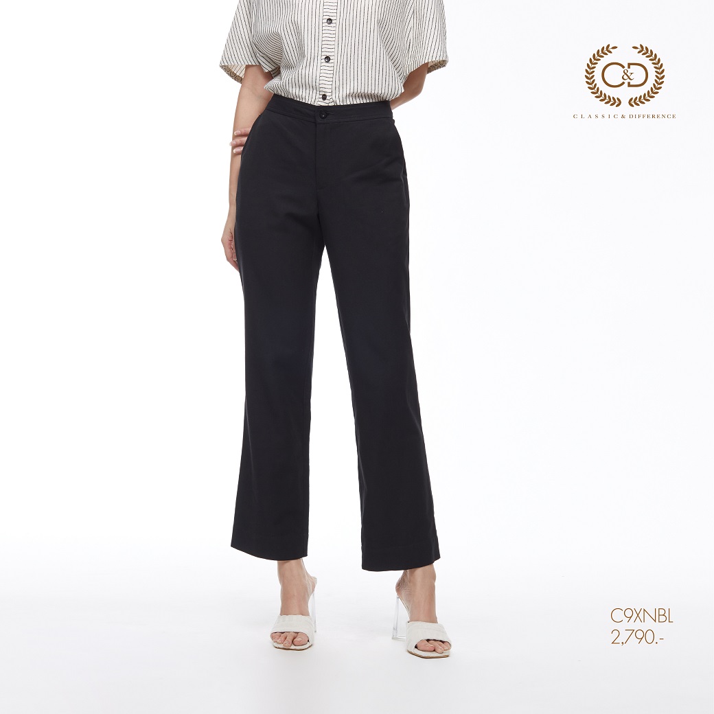 C&D - Linen Premium Basic long pants กางเกงผู้หญิง ขายาว ทรงตรง สีดำ C9XNBL ราคา 2,762 บาท*ส่งฟรี