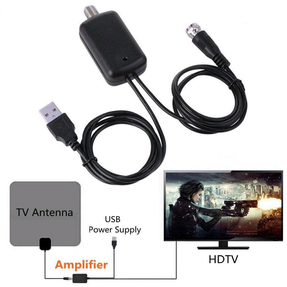 อุปกรณ์ขยายสัญญาณเสาอากาศดิจิตอลทีวี HDTV Antenna Amplifier Signal Booster High Gain Low Noise for TV HDTV Antenna with USB Power Supply